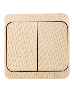 Выключатель Этюд двухклавишный накладной сосна с подсветкой (BA10-006D) Systeme electric