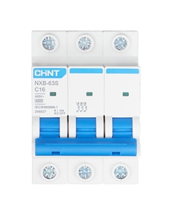 Автоматический выключатель модульный NXB-63S 3P 16А тип C 4,5 кА 400 В (296827 ) Chint