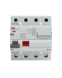 УЗО Averes DV 63А 3P+N тип A 30 мА 10 кА (rccb-4-63-30-a-av) Ekf