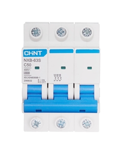 Автоматический выключатель модульный NXB-63S 3P 50А тип C 4,5 кА 400 В (296832 ) Chint