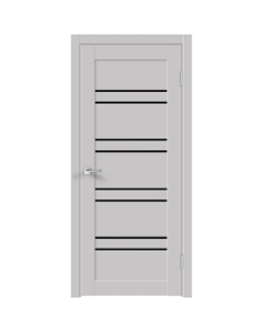 Дверь межкомнатная Linea 8 800х2000 мм ПВХ эмалит серая со стеклом с замком Velldoris