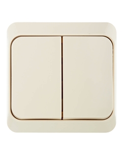Выключатель Этюд двухклавишный накладной кремовый (BA10-002K) Systeme electric