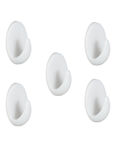 Крючок для ванной Kleber Strong одинарный самоклеящийся пластик белый (5 шт.) (KLE-SG005/9677)