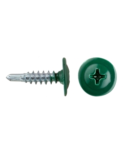Саморезы клопы 16x4,2 мм с буром (200 шт.) зеленый RAL 6005 Daxmer