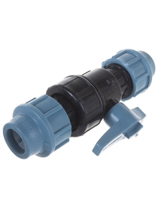 Кран шаровой ПНД компрессионный 25х25 мм Unidelta