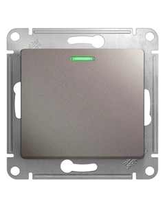 Выключатель Glossa одноклавишный встраиваемый платина с подсветкой (GSL001213) Systeme electric