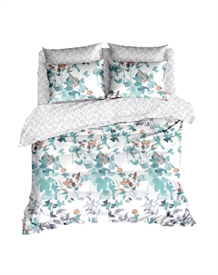 Комплект постельного белья 2-спальный бязь Ista мятно-серый с простыней 180х215 см Melissa