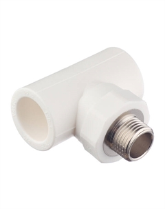 Тройник полипропиленовый переходный 25 мм х 1/2 НР(ш) х 25 мм (VTp.733.0.02504) Valtec
