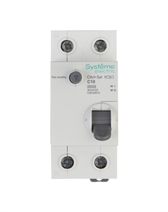 Автомат дифференциальный City9 Set АВДТ 10А 1P+N тип AC 30 мА 4,5 кА (C9D34610) Systeme electric