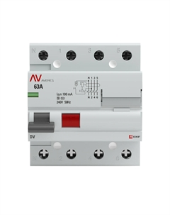 УЗО Averes DV 63А 3P+N тип AC 100 мА 10 кА (rccb-4-63-100-s-av) Ekf