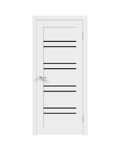 Дверь межкомнатная Linea 8 800х2000 мм ПВХ эмалит белая со стеклом с замком Velldoris