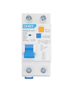 Автомат дифференциальный NXBLE-63Y 32А 1P+N тип AC 30 мА 4,5 кА компактный (105545) Chint