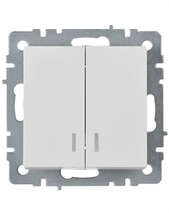 Выключатель Brite ВС10-2-1-БрБ двухклавишный встраиваемый белый с подсветкой (BR-V20-1-10-K01) Iek