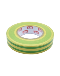 Изолента ПВХ Жёлто-зелёная 15 мм 20 м односторонняя Км