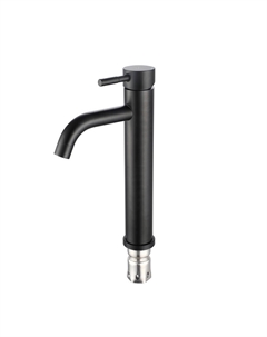 Смеситель для раковины высокий РМС Sus черный однорычажный (SUS128BL-001F-1) Рмс