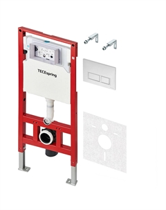 Инсталляция Tece Spring для подвесного унитаза с кнопкой хром со звукоизоляцией (S955201)