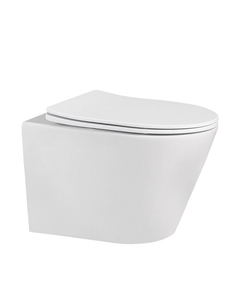 Унитаз подвесной Abber Bequem безободковый с сиденьем дюропласт микролифт (AC1102MW)