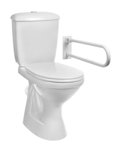 Унитаз-компакт Оскольская керамика Персона Стандарт с косым выпуском с сиденьем полипропилен с поручнем (16726)