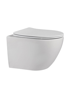 Унитаз подвесной Abber Bequem безободковый с сиденьем дюропласт микролифт (AC1100MW)