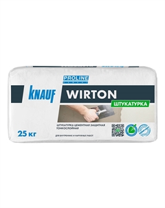 Штукатурка цементная Виртон фасадная тонкослойная 25 кг Knauf