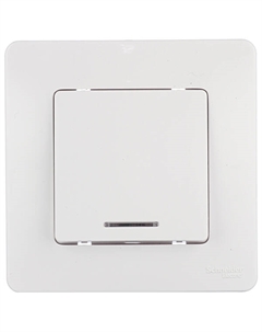 Выключатель Blanca одноклавишный встраиваемый белый с подсветкой (BLNVS010111) Systeme electric