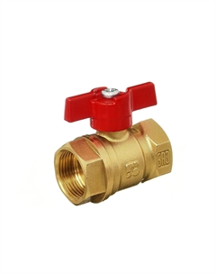 Кран шаровой латунный Standart 3/4 ВР(г) х 3/4 ВР(г) проходной бабочка прямой (.А30.1.20.40) Баз