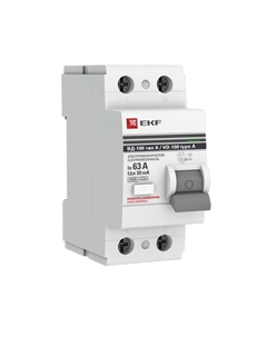 УЗО PROxima ВД-100 63А 1P+N тип A 30 мА 4,5 кА (elcb-2-63-30-em-a-pro) Ekf