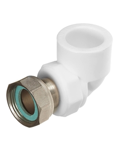 Угол полипропиленовый 25 мм х 3/4 ВР(г) с накидной гайкой (VTp.758.0.02505) Valtec