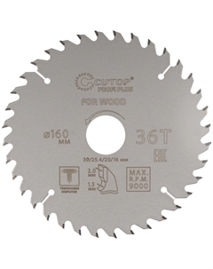 Диск пильный по дереву Profi plus 160х30/25,4/20/16х2 мм 36 зубьев (75-16036Т) Cutop