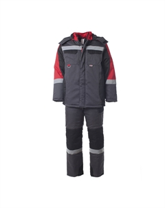 Костюм рабочий мужской утепленный Формула 56-58 рост 182-188 см серый/красный Sprut