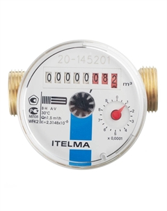 Счетчик для холодной воды WFK20 DN15 80 мм без сгонов Itelma