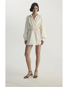 Платье-рубашка длины мини молочного цвета 2mood