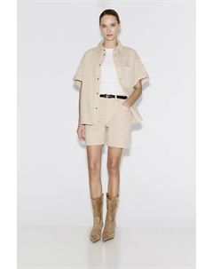 Рубашка с коротким рукавом из денима бежевого цвета 2mood