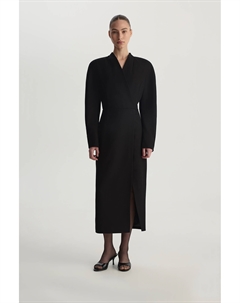 Платье миди с длинным рукавом черного цвета 2mood