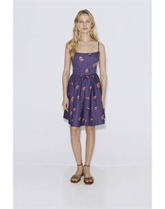 Платье мини из хлопка с принтом фиолетового цвета 2mood
