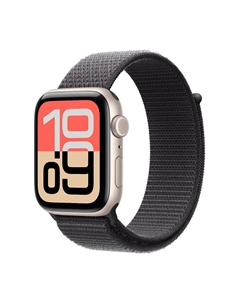 Умные часы Apple Watch SE 3, 2025 (GPS + Cellular), 44 мм, Starlight Aluminum Case/Textile Dark Gray Sport Loop