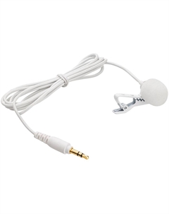 Всенаправленный петличный микрофонный кабель Saramonic SR-M1 с разъемом TRS 3,5 мм (белый)