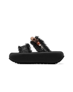 Женские противоскользящие тапочки с устойчивостью к истиранию черные, цвет Black C°banner