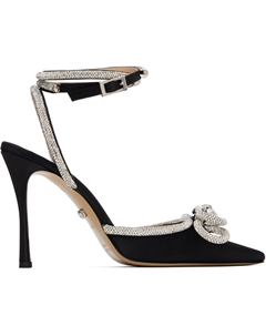 Атласные туфли с двойным бантом, черный Mach & mach