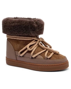 Женские зимние ботинки замшевые с меховой опушкой, коричневый Inuikii