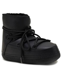 Женские зимние ботинки кожаные на шнуровке, черный Inuikii