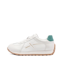 Женские низкие кеды бело-зеленые, цвет White Green Red dragonfly