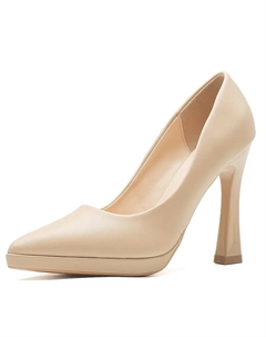 Женские туфли на платформе с массивным каблуком - нюд, цвет Nude Goso