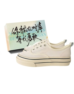 Дышащие женские скейтерские кеды низкие Ecru с коробкой, цвет Ecru+Shoe Box Jimixiong