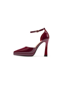 Женские туфли на платформе с массивным каблуком Бордо, цвет Burgundy Jiuxingdao