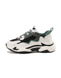 Высокие низкие массивные кроссовки для женщин бежево-зеленые, цвет Beige Green Red dragonfly