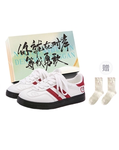 Женские низкие скейтерские кроссовки бело-красные + подарочные носки + коробка, цвет White Red+Gift Socks+Box Jimixiong