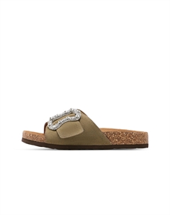 Женские противоскользящие шлепанцы-слипоны Khaki, цвет Khaki C°banner