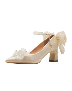 Женские туфли на платформе с массивным каблуком 6 см абрикосового цвета, цвет Apricot Bigtree