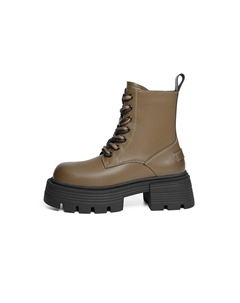 Короткие женские ботинки Martin 6,6 см с коричневой подкладкой из флиса, цвет Brown Fleece-Lined Red dragonfly